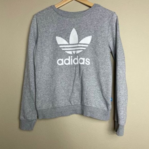 adidas Sweaters - Adidas Logo Grey Crewneck Sweatshirt XSmall